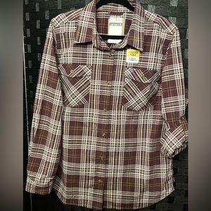 NWT Carhartt Wowens Plaid Rugged Flex Button Down Shirt